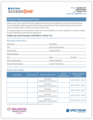 A4Me Product Replacement Form